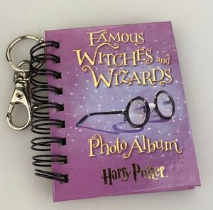 Vintage 2000 Harry Potter Famous Witches Wizards Photo Album Book Keychain RARE
